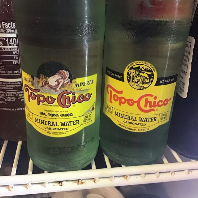 Topo Chico Mineral Water.