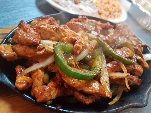 Chicken or Beef Fajitas.