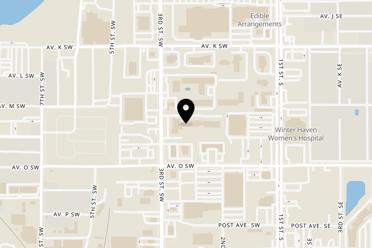 Map showing the location of San Diego's Mexican Grill on 1300 3rd St SW in Winter Haven